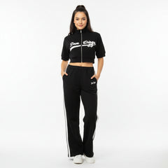 Women's San Diego Zipper Track Suit - Black
