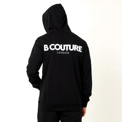 Men's Fleece B-couture Tracksuit With Zipper - Black