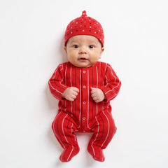 Baby Suit With Cap - Red