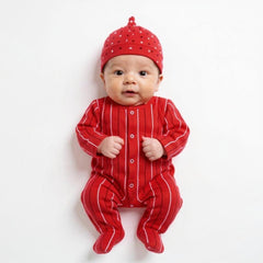 Baby Suit With Cap - Red