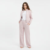 Women's Mont Maire Zipper Track Suit With Baggy Trouser - Baby Pink