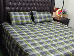 100% COTTON PRINTED BED SHEET SETS (1 KING SIZE BED SHEET + 2 PILLOW COVERS)