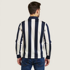 Men's Collar Sweat Shirt - Navy & White (Mix)