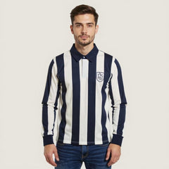 Men's Collar Sweat Shirt - Navy & White (Mix)