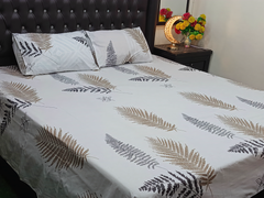 100% COTTON PRINTED BED SHEET SET (1 KING SIZE BED SHEET + 2 PILLOW COVER)