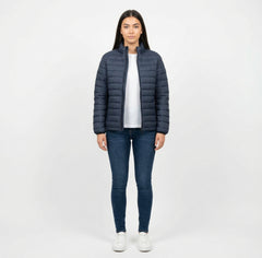 Women's Zara Puffer Jacket - Navy And Black