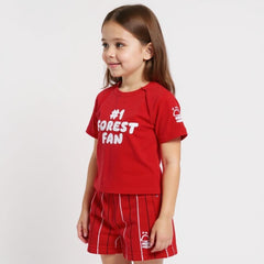 Kids Forest T-Shirt With Short - Red
