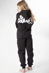 Girl's Black Fleece Hoodie and trouser set