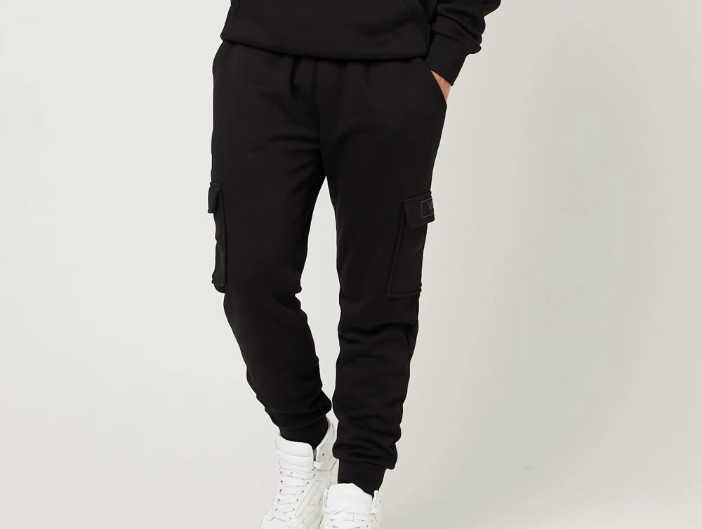 Men's Black fleece trouser with Cargo pockets