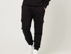 Men's Black fleece trouser with Cargo pockets