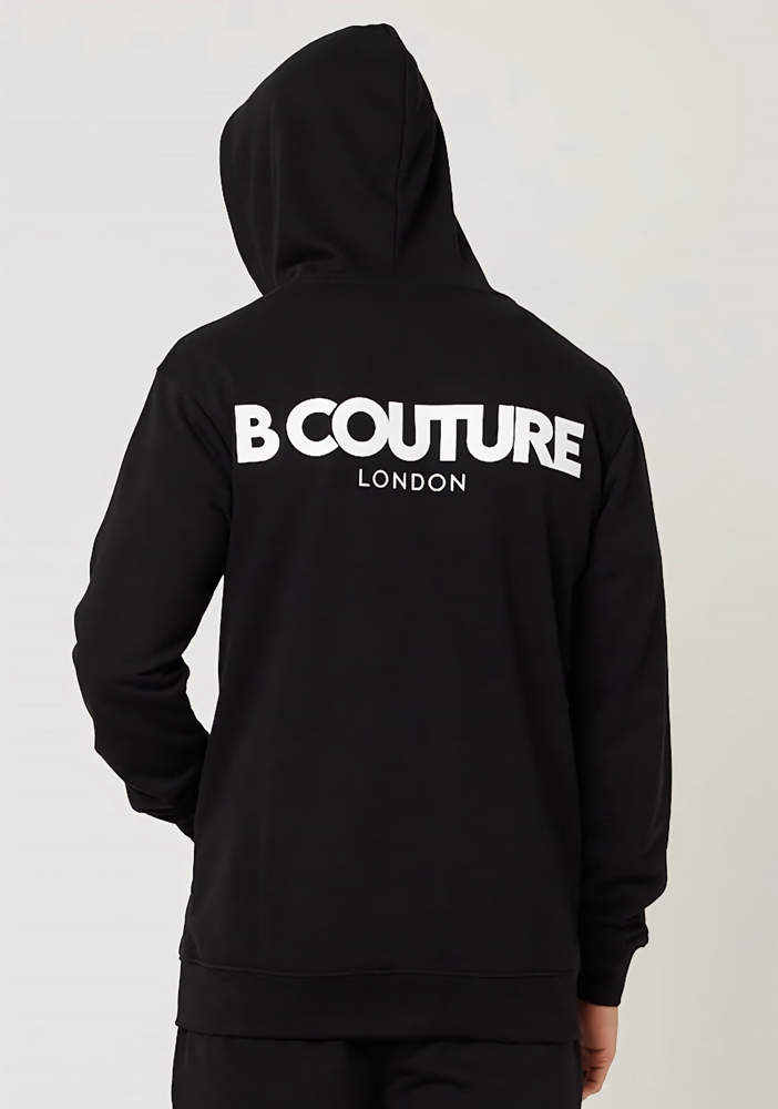 Men's Black Full Zipper Hoodie