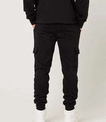 Men's Black fleece trouser with Cargo pockets
