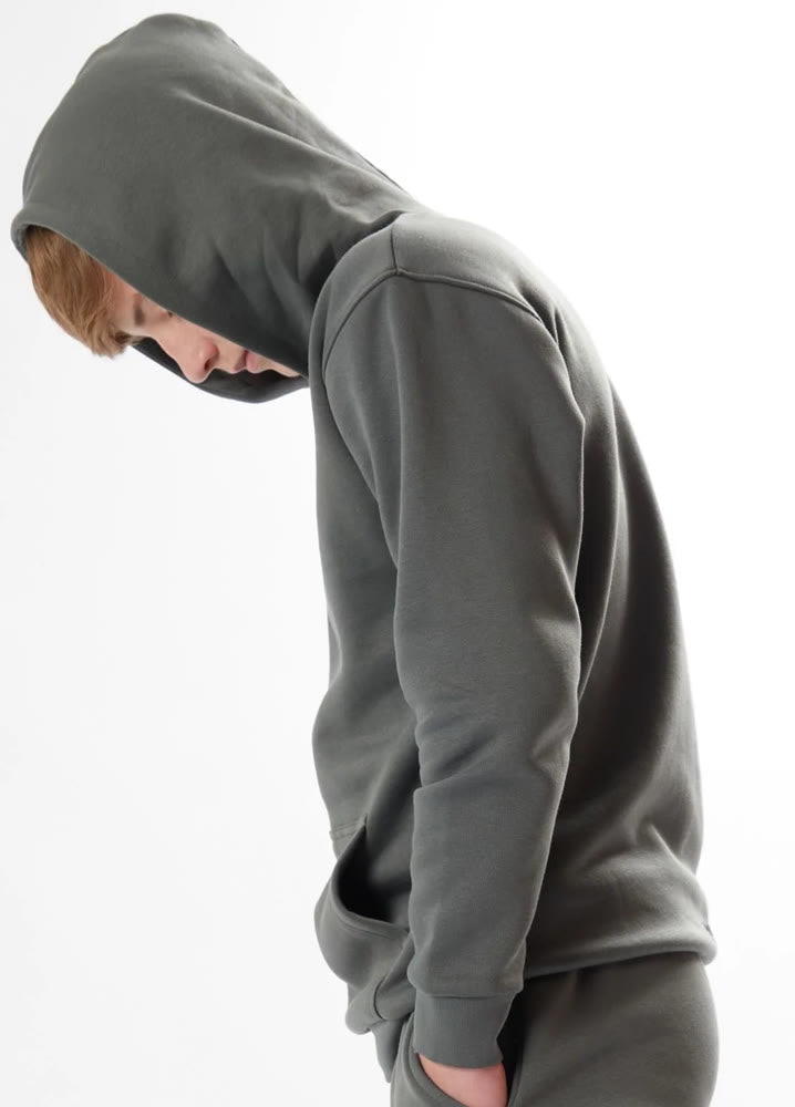Boy's Dark Grey Stylish Fleece Hoodie