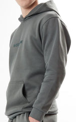 Boy's Dark Grey Stylish Fleece Hoodie