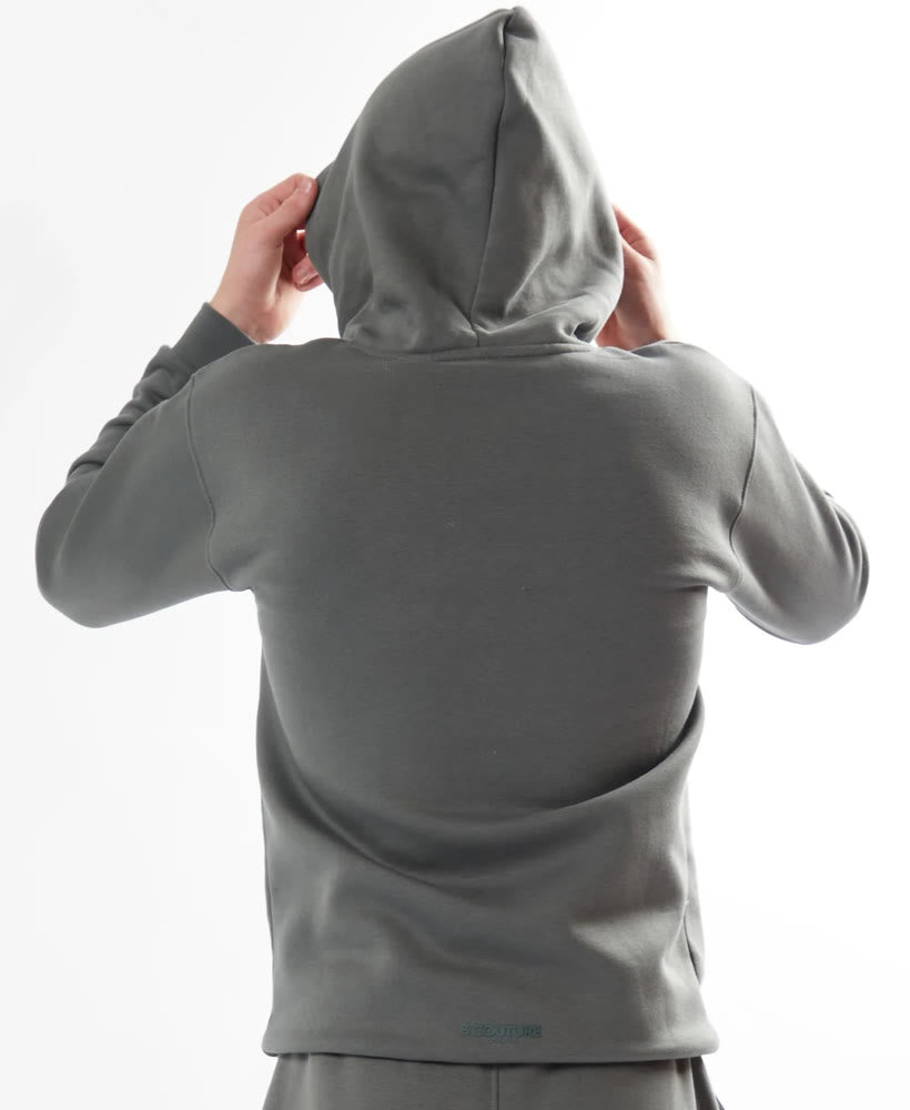 Boy's Dark Grey Stylish Fleece Hoodie
