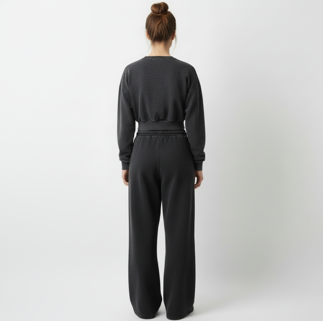 Women's New York Track Suit  With Baggy Trouser - Charcoal
