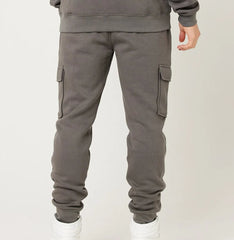 Men's Dark Grey fleece trouser with Cargo pockets