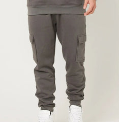 Men's Dark Grey fleece trouser with Cargo pockets