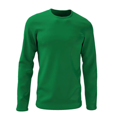 T Shirt Plain Green fleece fabric Long sleeve