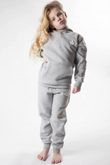 Girl's Grey Maryl Fleece Hoodie and trouser set