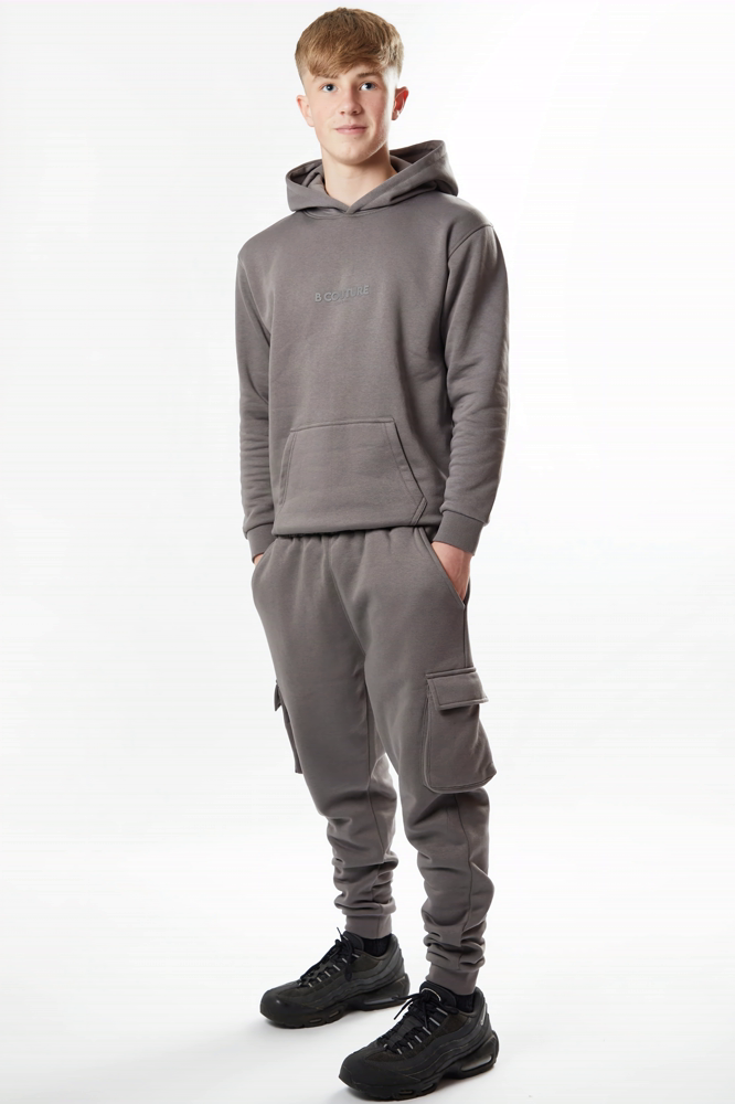 Boy's Gun Metal Pewter Hoodie and trouser set