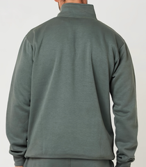 Men's Gun Metal Mock Neck Quarter Zipper Sweat Shirt