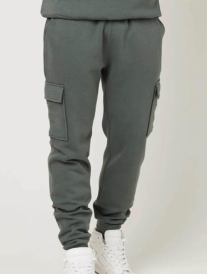 Men's Gun Metal fleece trouser with Cargo pockets