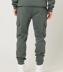 Men's Gun Metal fleece trouser with Cargo pockets