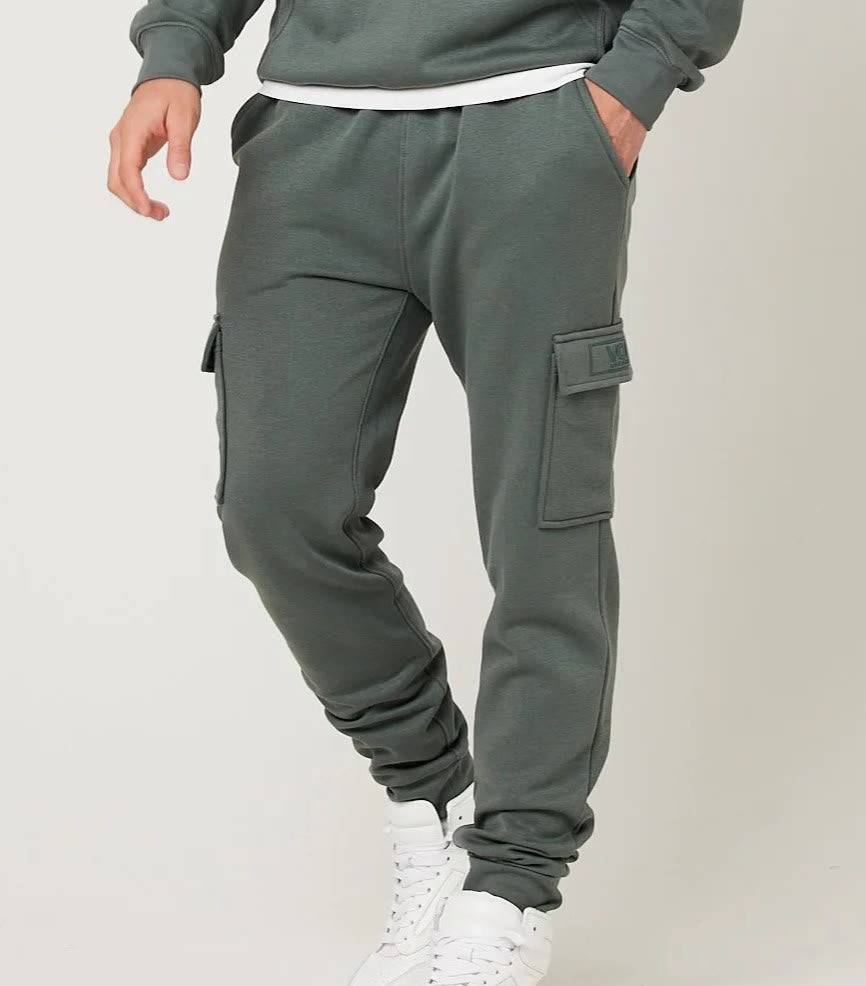 Men's Gun Metal fleece trouser with Cargo pockets