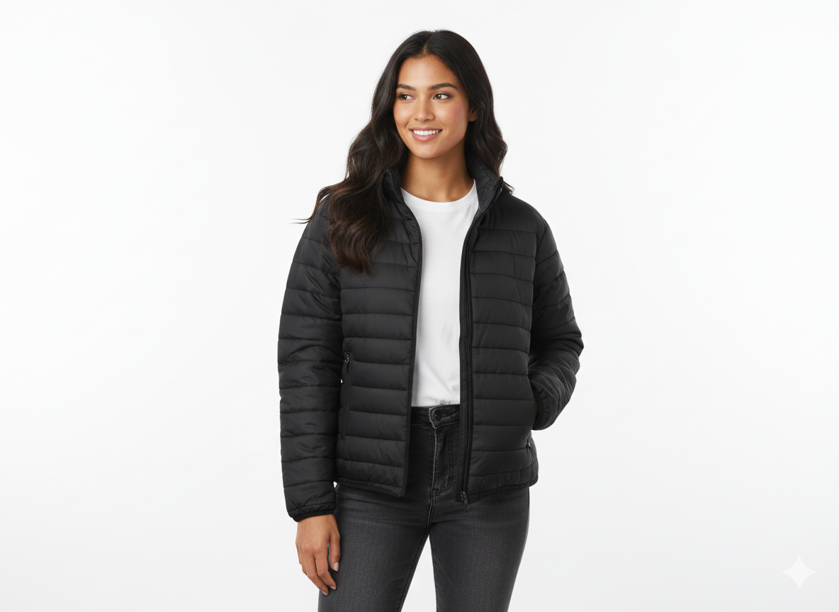 Women’s Premium Lightweight Puffer Jacket – Black