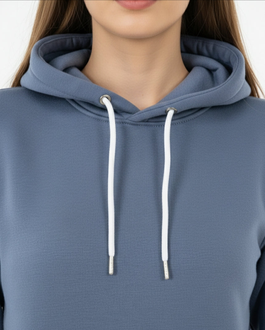 Women's Track Suit - Pullover Hoodie With Trouser - Slate Blue