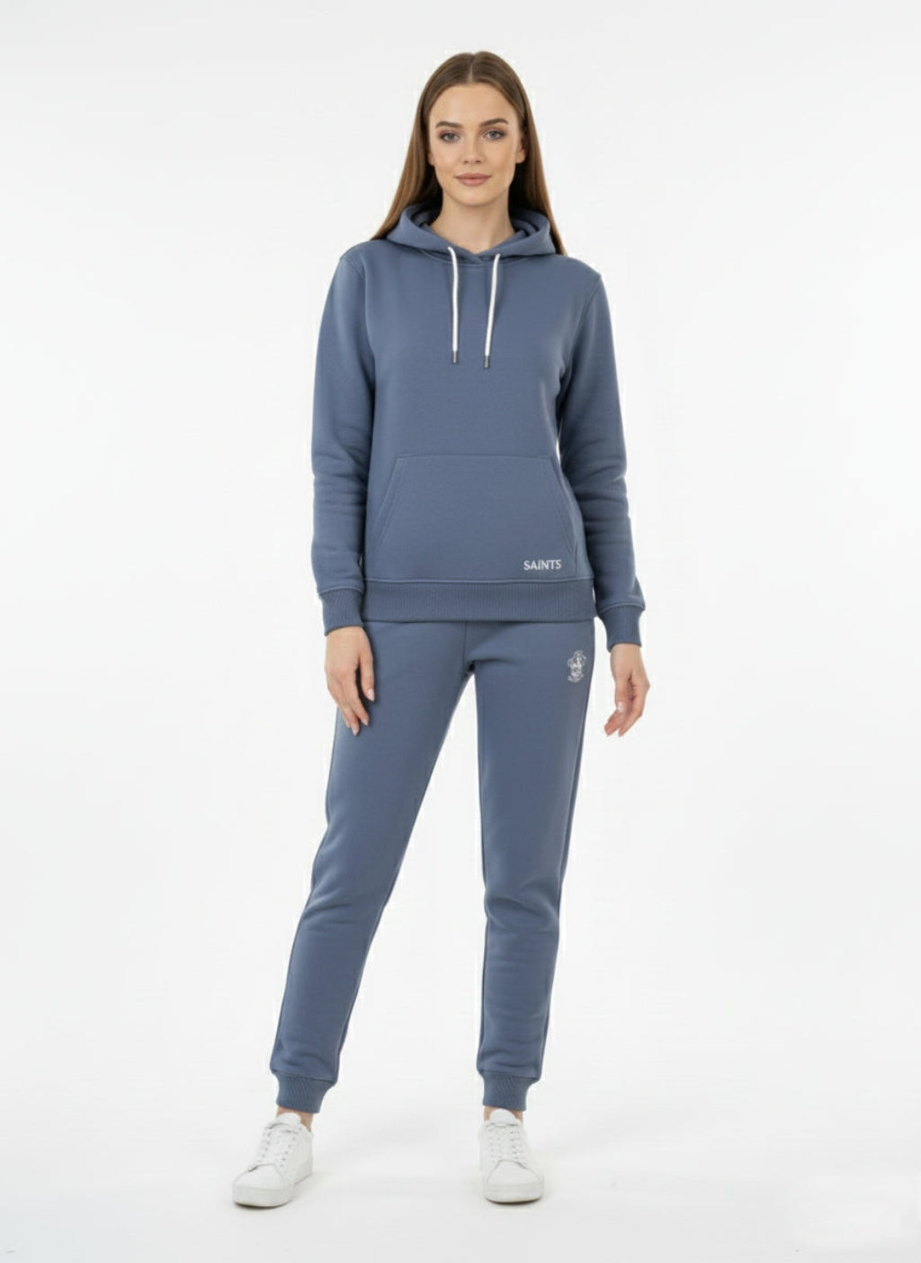Women's Track Suit - Pullover Hoodie With Trouser - Slate Blue