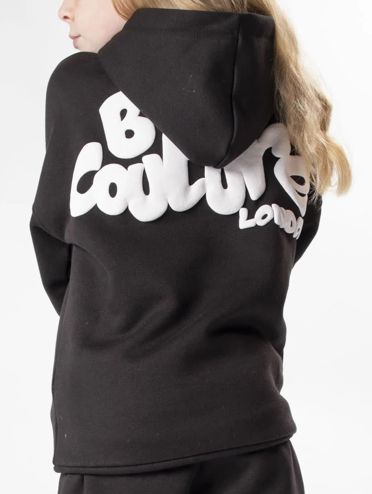 Girl's Black Fleece Hoodie and trouser set