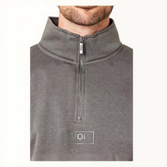 Men's Fleece Voi London Mock-Neck Tracksuit With Zipper  - Grey Metallic