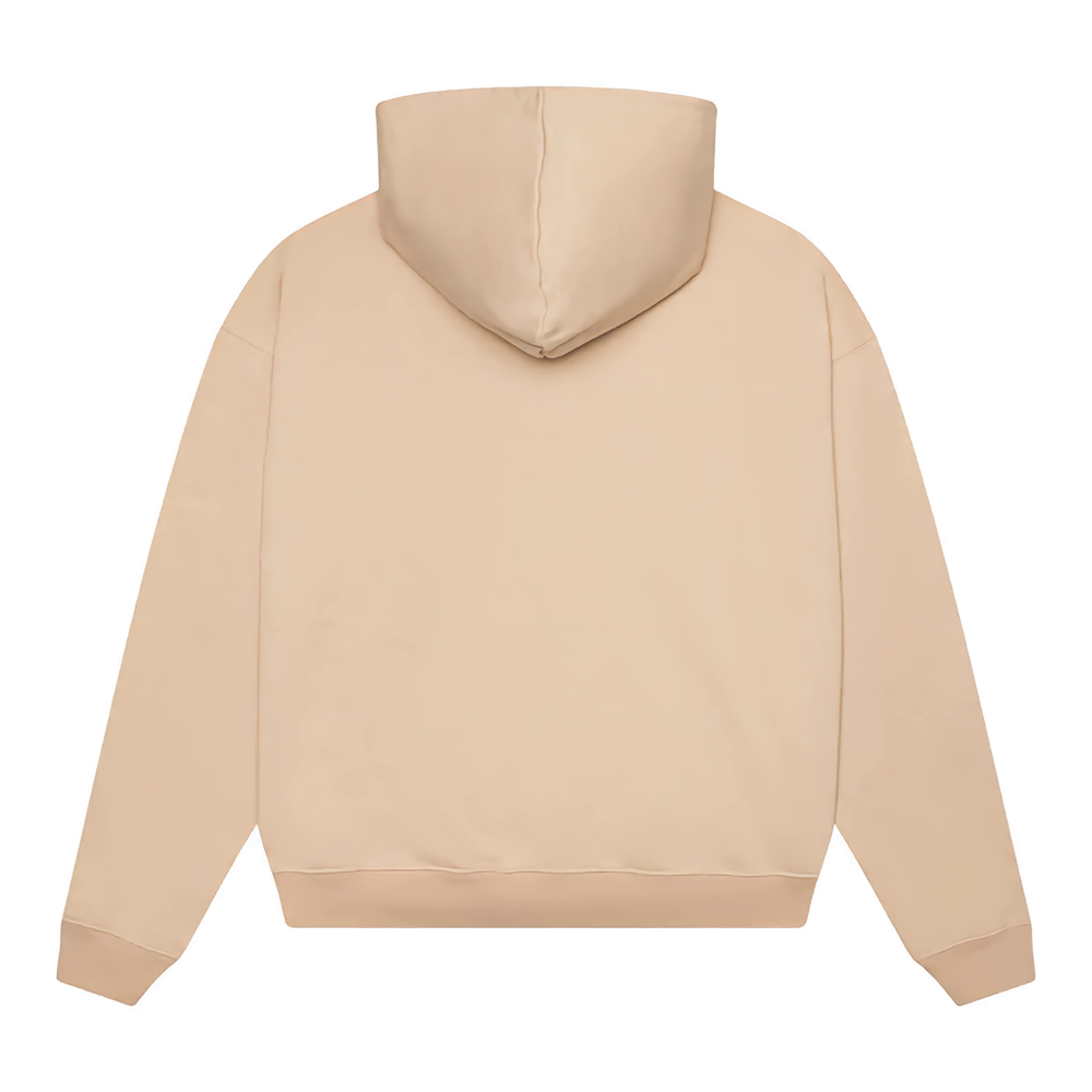 Men Beige Pullover Hoodie