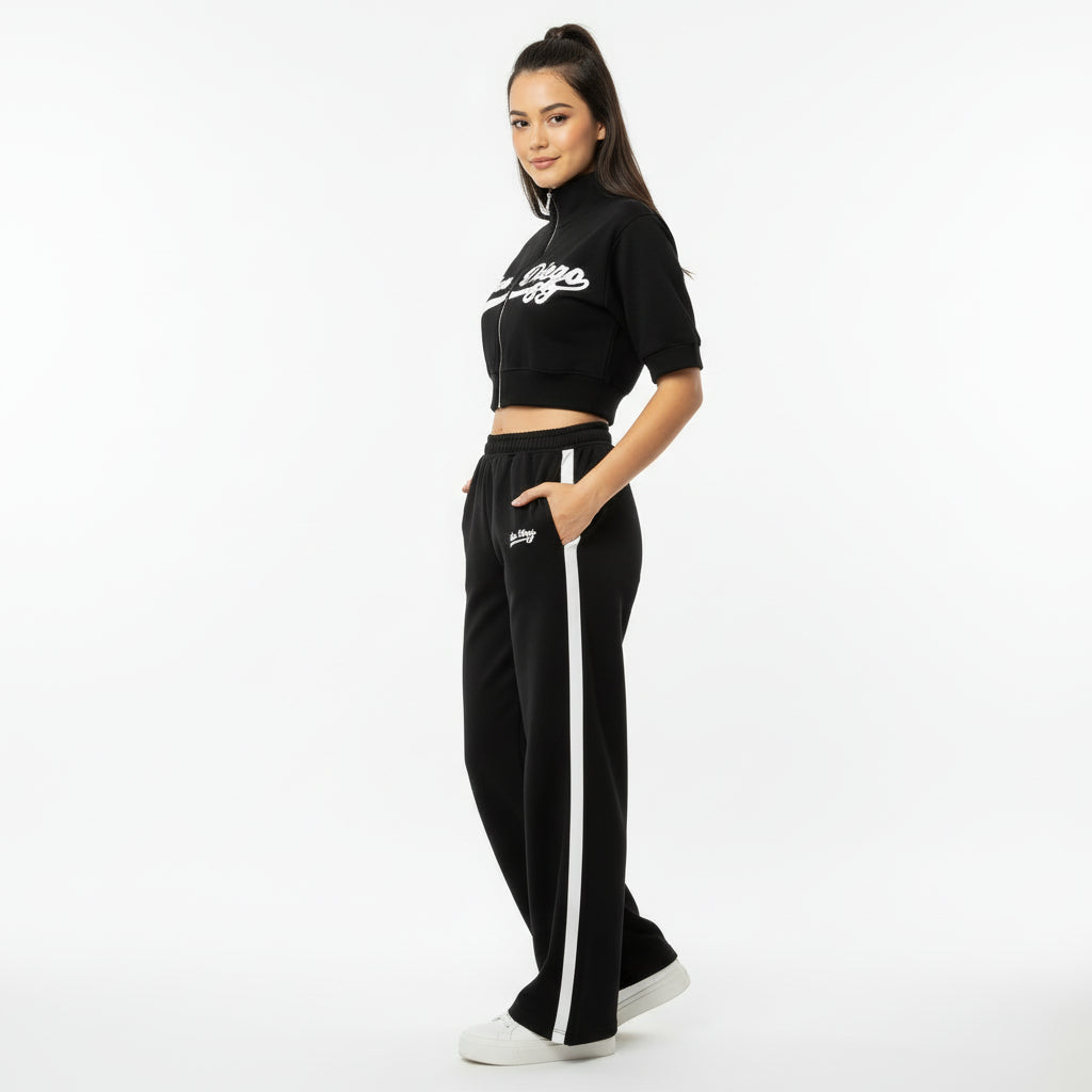 Women's San Diego Zipper Track Suit - Black