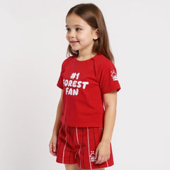 Kids Forest T-Shirt With Short - Red