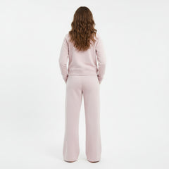 Women's Mont Maire Zipper Track Suit With Baggy Trouser - Baby Pink