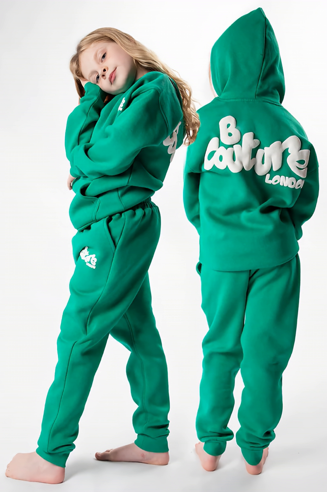 Girl's Green Fleece Hoodie and trouser set