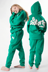 Girl's Green Fleece Hoodie and trouser set