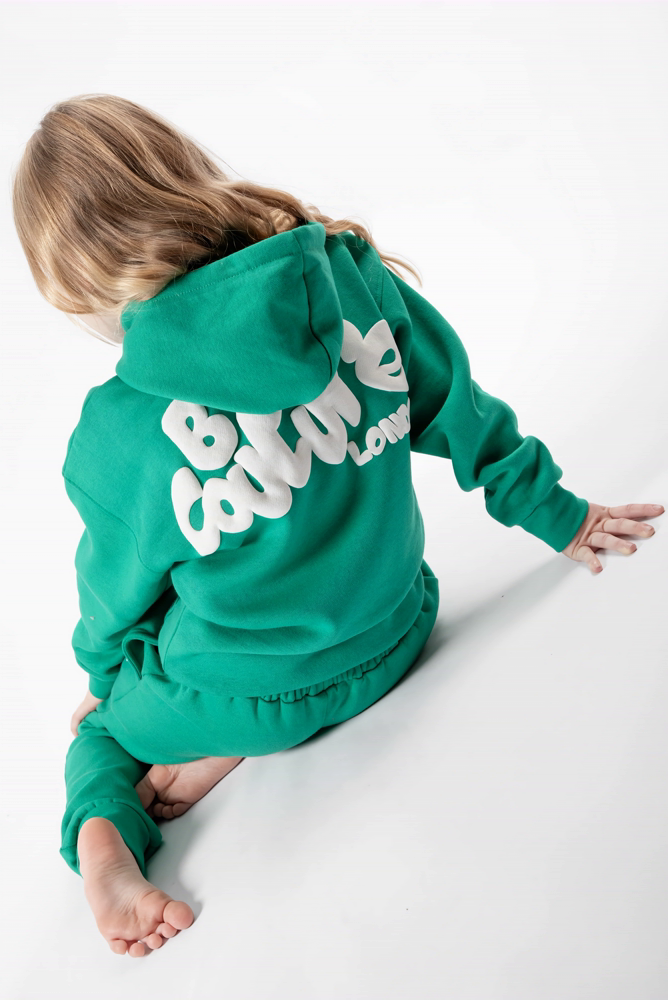 Girl's Green Fleece Hoodie and trouser set