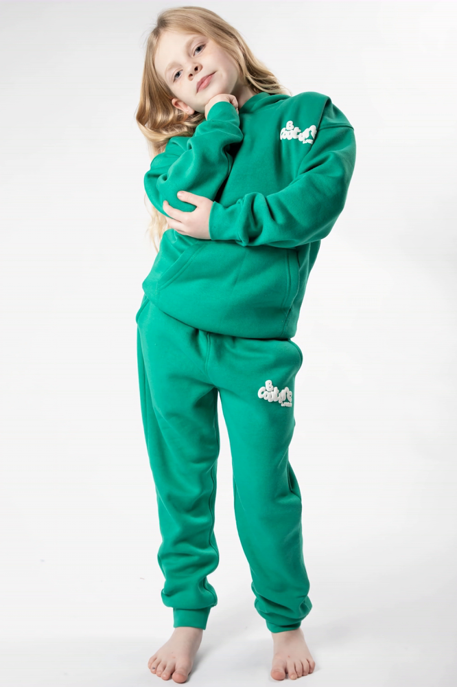 Girl's Green Fleece Hoodie and trouser set