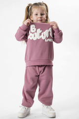 Kids pink sweatshirt and trouser set